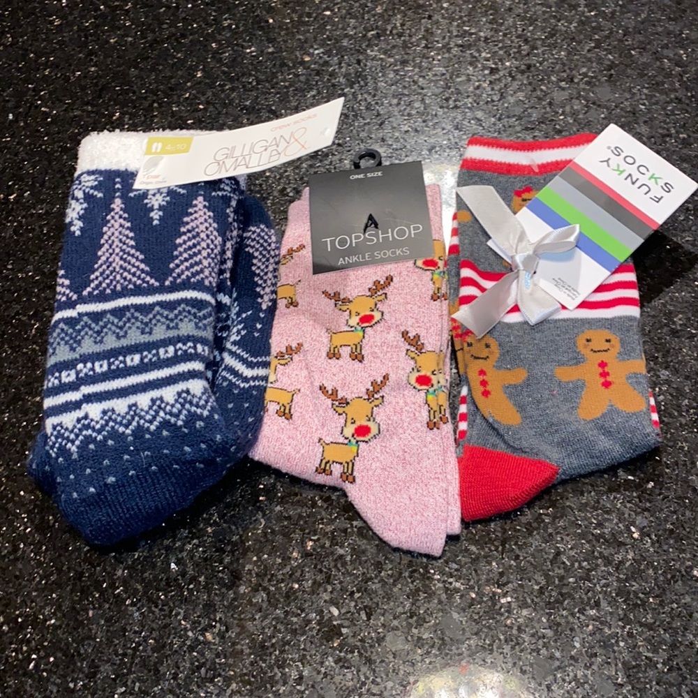 Set of 3 New Christmas Socks